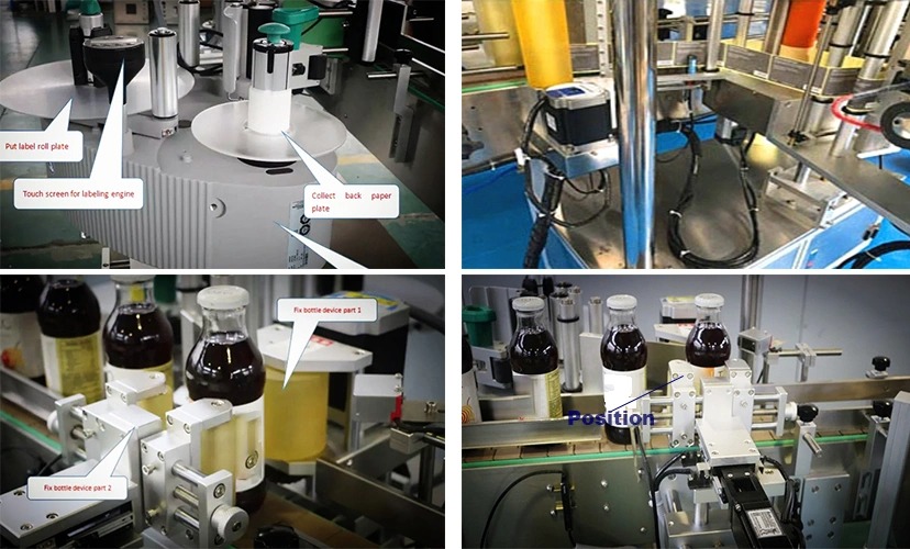 Venda de màquines d'etiquetatge automàtic de posició fixa d'ampolla rodona de preu de fàbrica